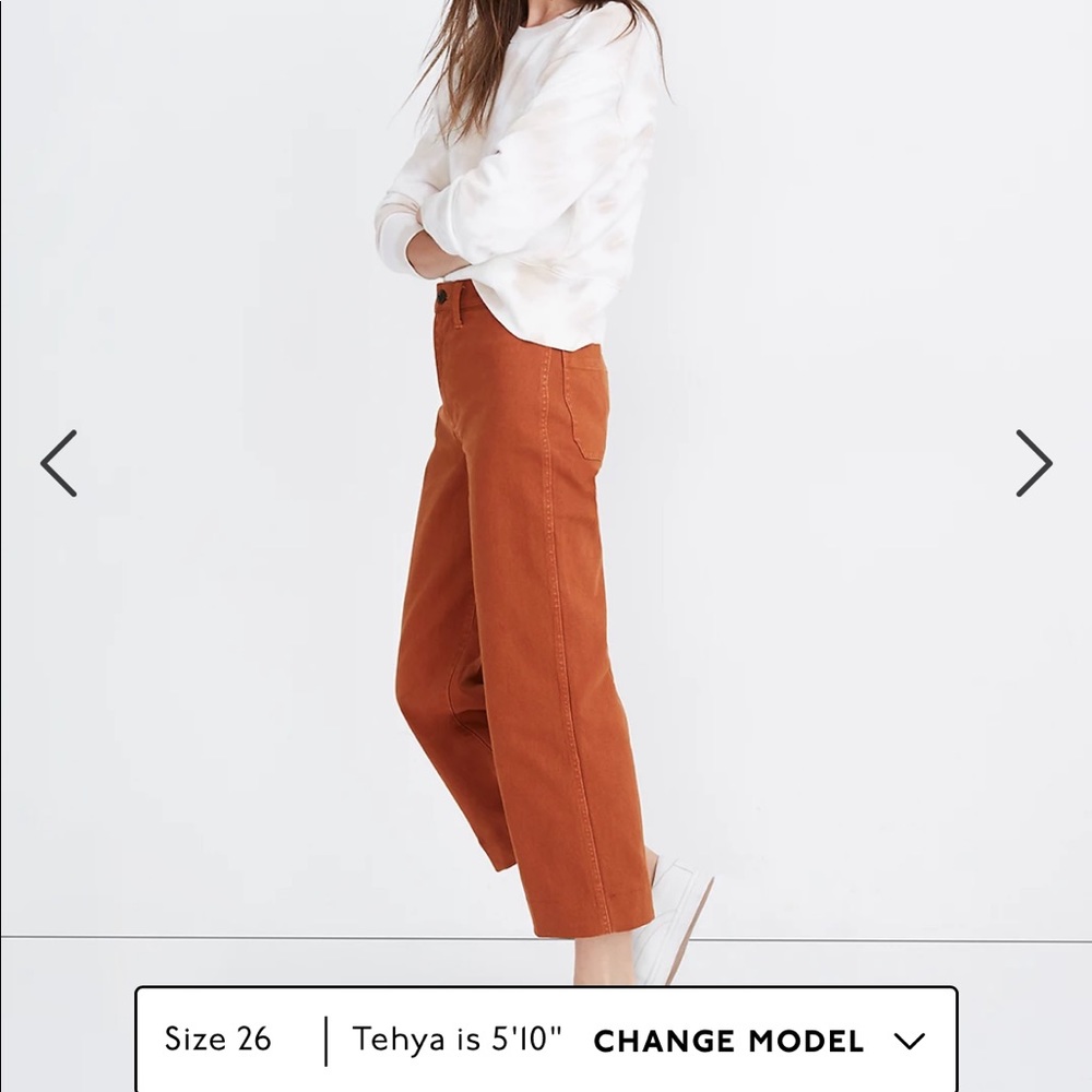 Madewell Rust Wide-Leg Pants
